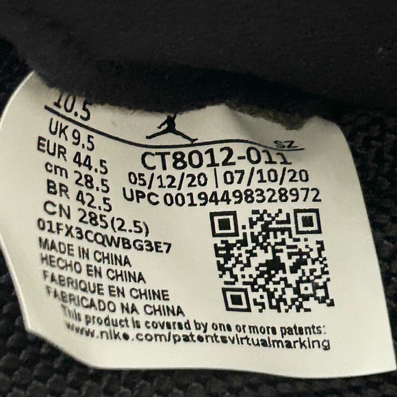 Jordan 11 Retro Jubilee size 10.5 CT8012-011 2020 PRE-OWNED - Picture 9 of 9